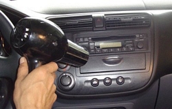 Heating a Vehicle Dash for Dash Trim Installation